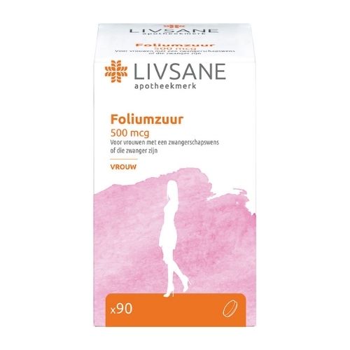 Pamflet belangrijk dennenboom Livsane Foliumzuur Tabletten 0,5Mg 90 stuks bestellen bij BENU Shop