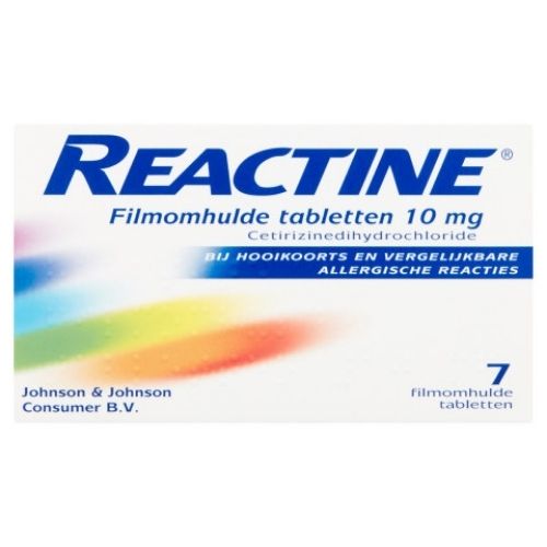 Reactine Cetirizine 10mg Tabletten 7 stuks