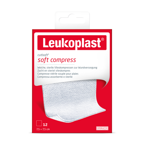Leukoplast Cutisoft Zachte Kompres 7,5 x 7,5cm 12 stuks