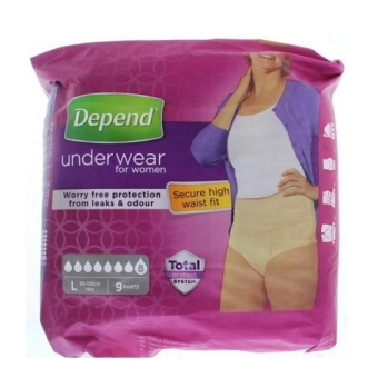 Depend Underwear For Women L Pants 9 stuks