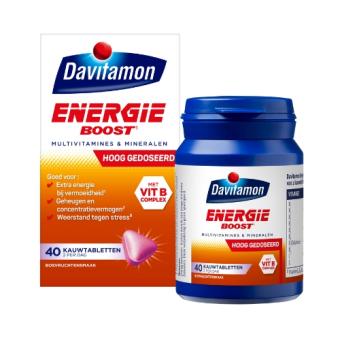 Davitamon Energie Boost Vitamine B Complex Kauwtabletten 40 stuks