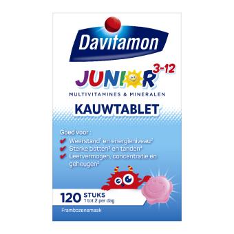 Davitamon Junior Extra D3 Framboos Kauwtabletten 120 stuks