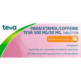Teva Paracetamol Coffeïne tablet 500/50mg 20st