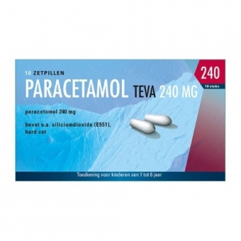 Teva Paracetamol 240mg Zetpillen 10 stuks