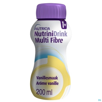 Nutricia Nutrinidrink Multi Fibre Vanille Flesjes 4 x 200ml