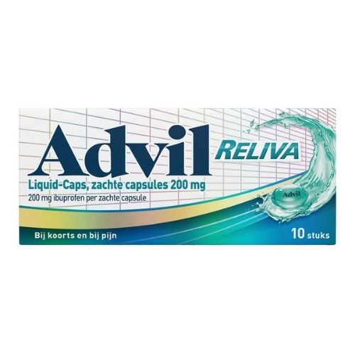 Advil Reliva Ibuprofen 200mg Liquid Capsules 10 stuks
