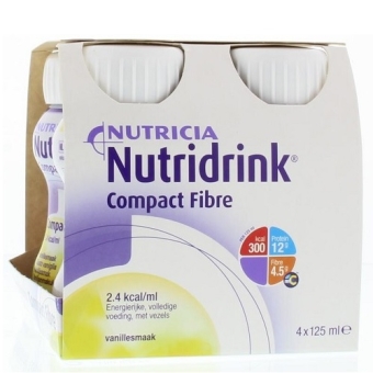 Nutricia Nutridrink Compact Fibre Vanille Flesjes 4 x 125ml