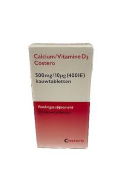Costero Calcium/Vitamine D3 Kauwtablet 500mg/400IE 90 stuks