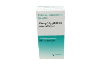 Costero Calcium/Vitamine D3 Kauwtablet 500mg/800IE 90 stuks