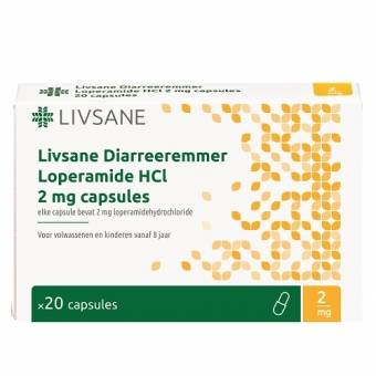 Livsane Diarreeremmer Loperamide 2mg Capsules 20 stuks